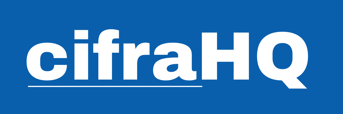 cifraHQ logo: Sobre Fondo Azul